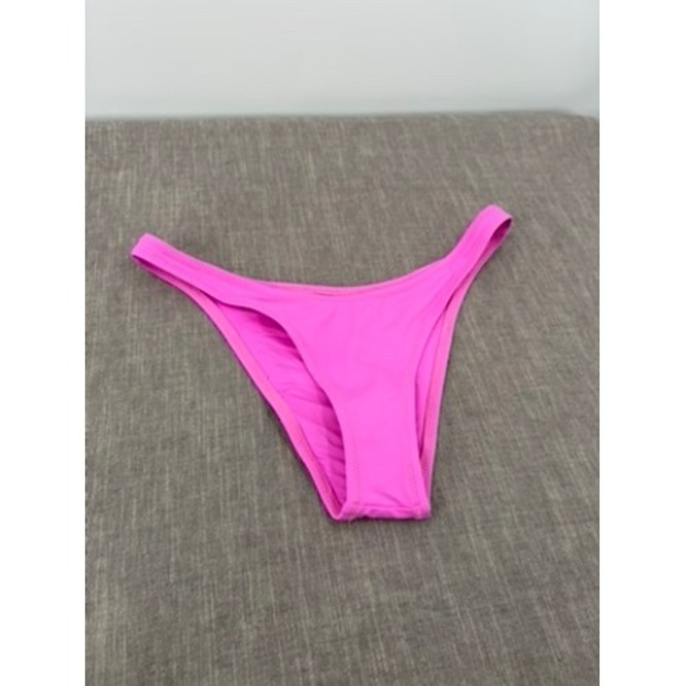SKIMS Recycled Swim Cheeky Tanga Bikini Bottom Neon Orchid Pink Size M NWT